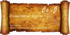 Csepreghy Júlia névjegykártya