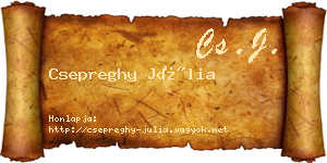 Csepreghy Júlia névjegykártya